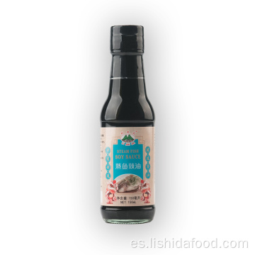 Botella de vidrio 150ml Salsa de soja de pescado al vapor